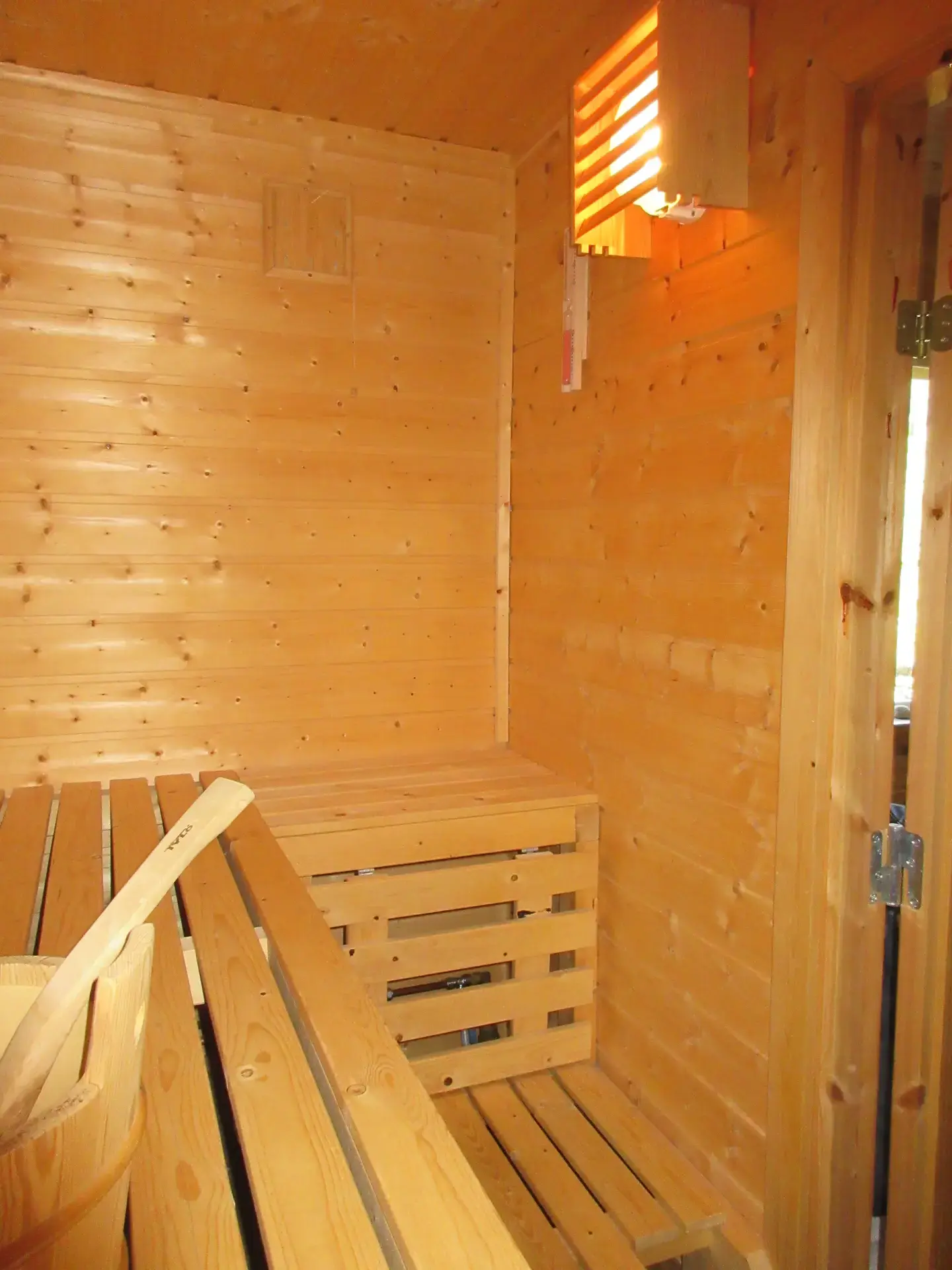 Innenansicht der Sauna im Ferienhaus SLAPPE AV